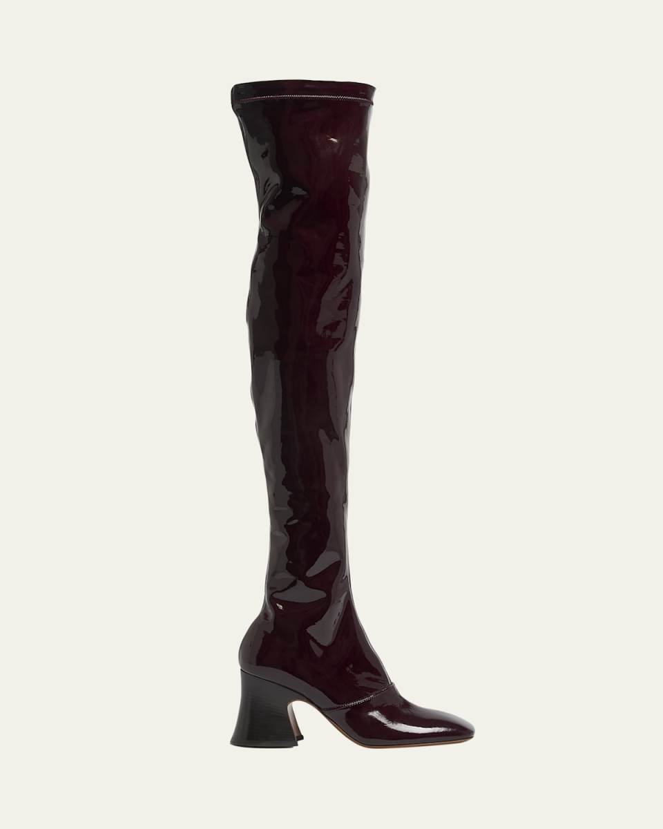 Janis Patent Leather Over-The-Knee Boots